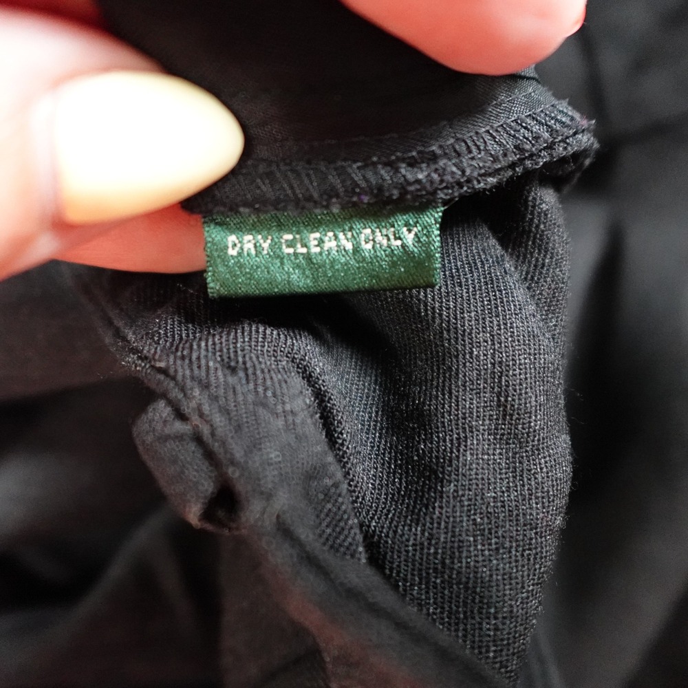 Ralph Lauren Pants Women 4 Black Wool Blend Wide Leg Professional Old Money - Picture 9 of 11